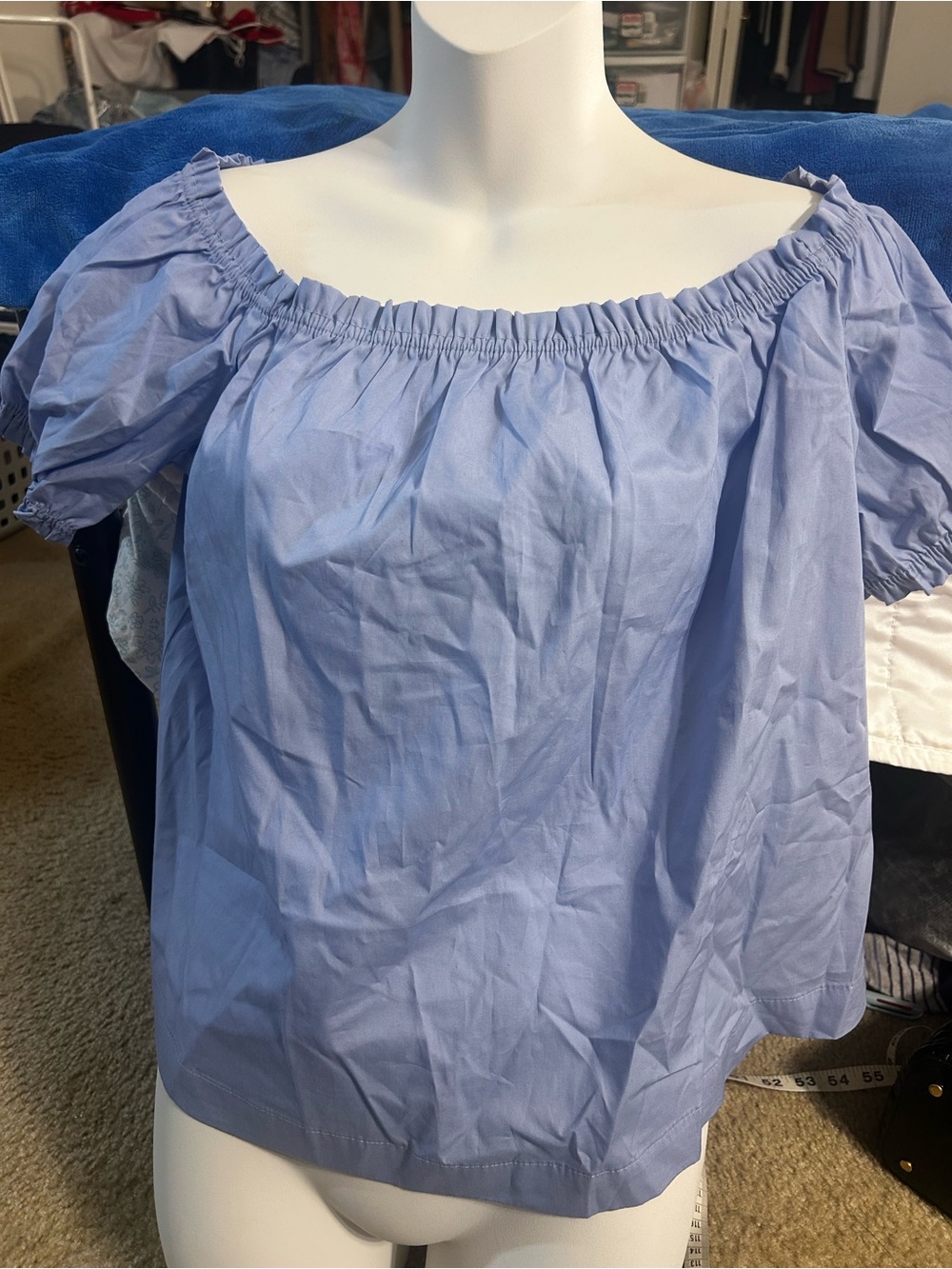Esmara Off Shoulder Top NWT Periwinkle Blue Size 6